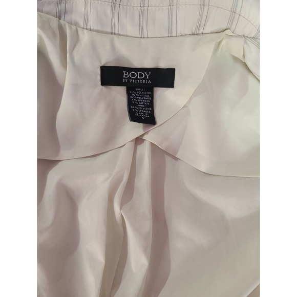 Body by Victoria Womens‎ Size 6 White Pinstripe Blazer Jacket Double Breasted - Picture 3 of 7